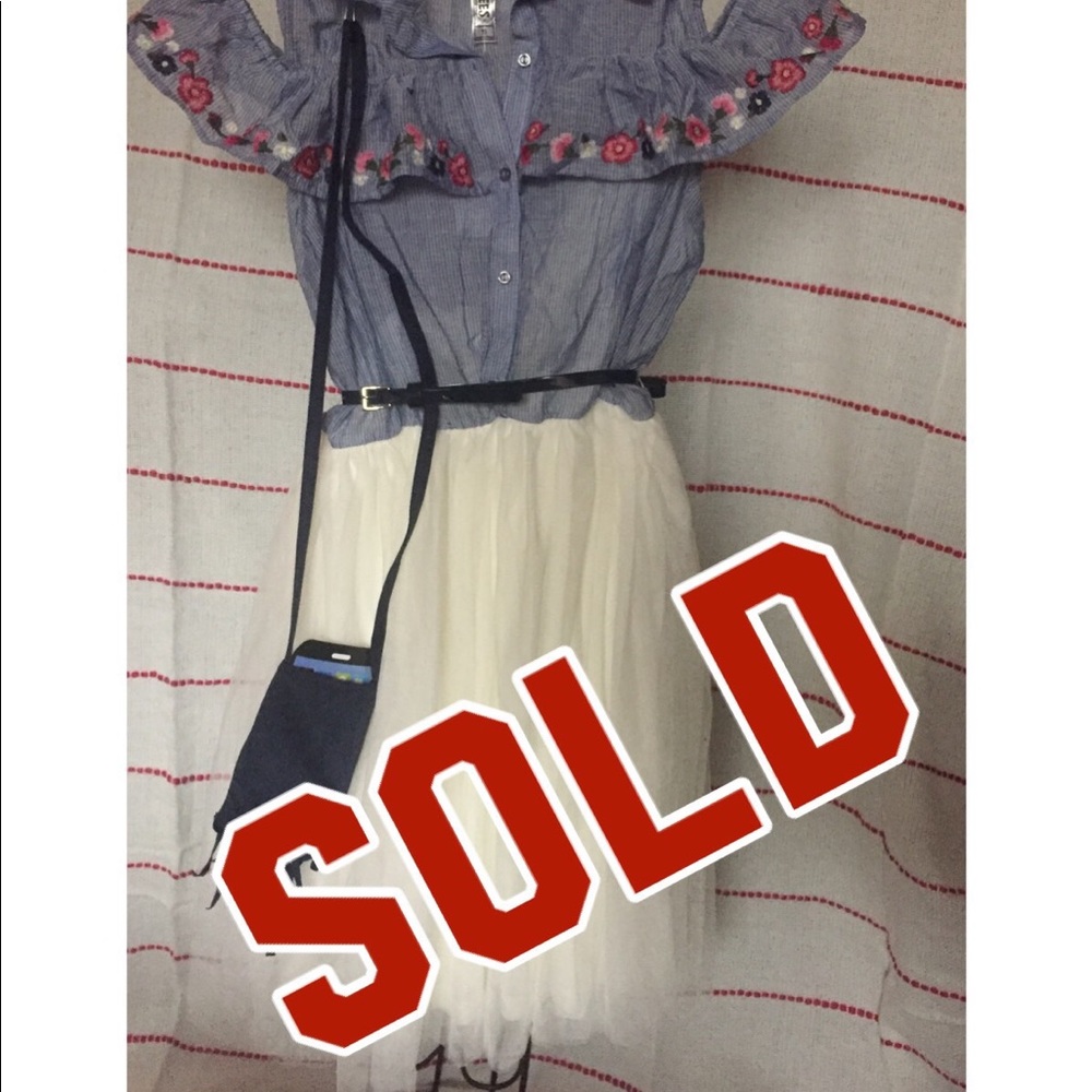 NWT Little girls Casual Dress size 16 Navy w/ Rose